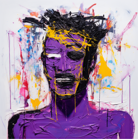 Pierre Simone - " Purple Reflection " Print